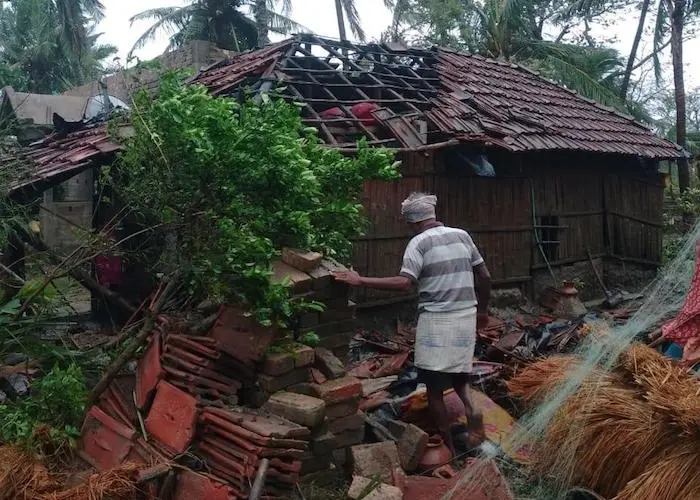 Cyclone Amphan hits West Bengal, India on May 21, 2020.