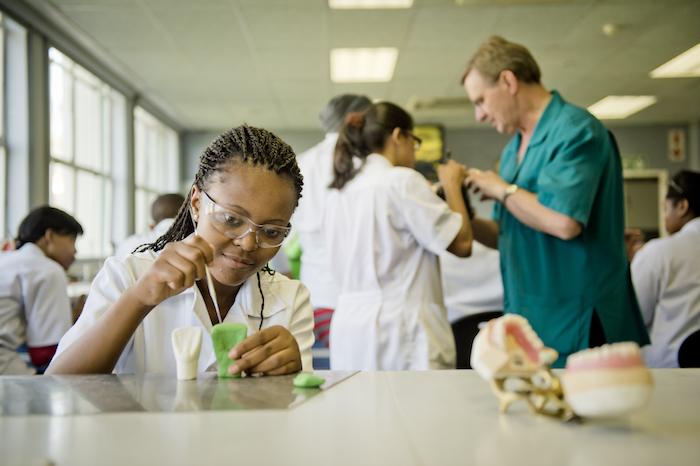 South African Nokulunga Dladla decided to go to dental school after joining the UNICEF-supported Techno Girls program, which encourages girls to pursue careers in STEM fields.