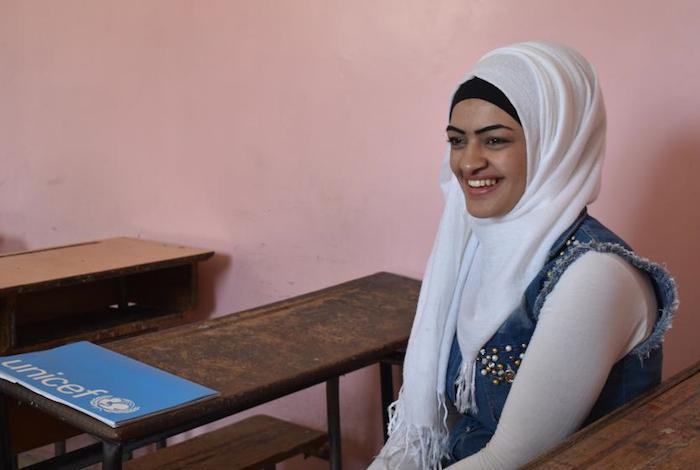 Kahadija is one of thousands of young Syrians that UNICEF has helped get back on track through a self-learning program that enables them to take national exams and eventually return to formal schooling.