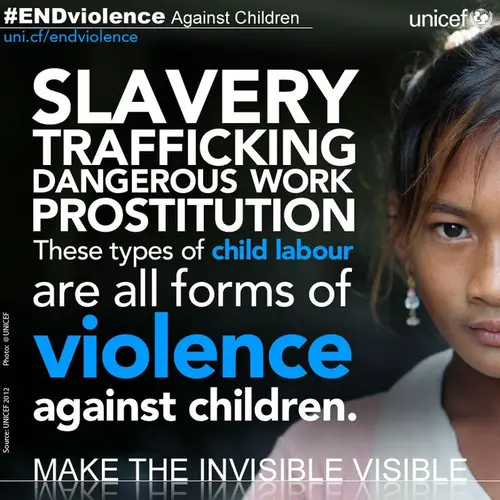 UNICEF #EndViolence in slavery, trafficking, and prostitution