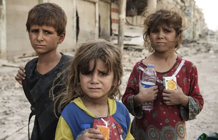 Three Children with Sorrowful Faces
