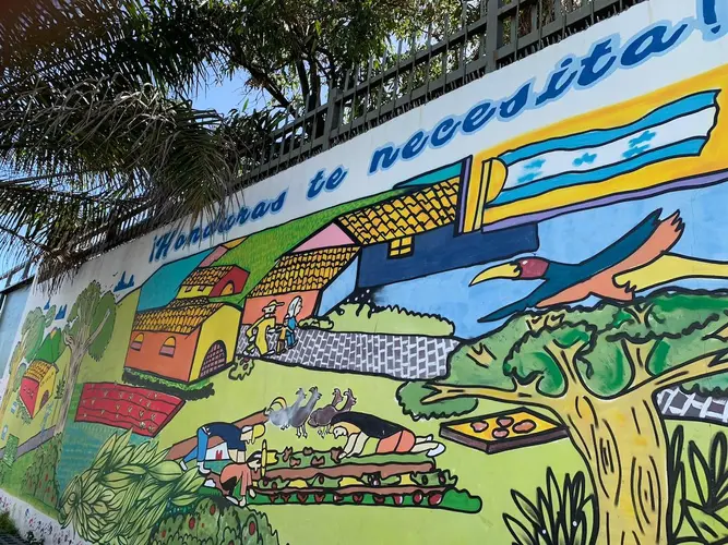"Honduras needs you" says the sign outside the UNICEF-supported Belen Reception Center for Returned Migrants in western Honduras. 
