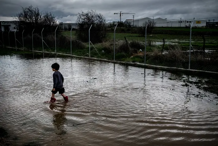 child Wading in Water