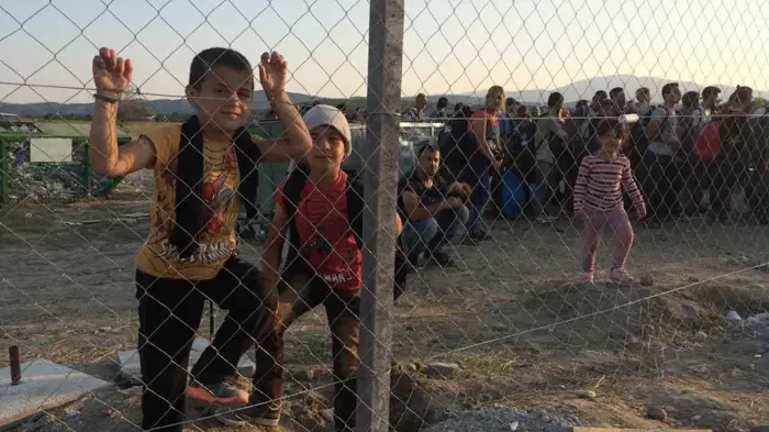A boy stuck at the Green border after escaping his homeland via the Balkan Route