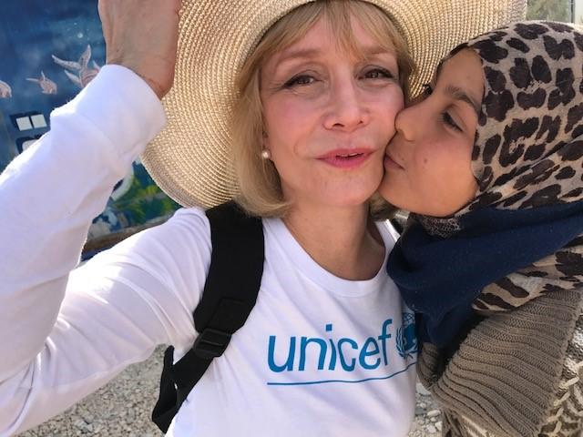 UNICEF USA Southwest Regional Board Chair Susan Boggio with a Syrian refugee girl she met on a visit to Jordan in 2016. 