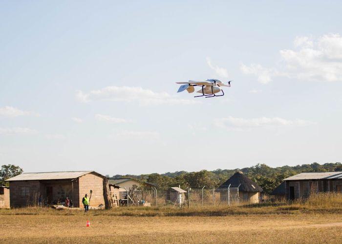 A UNICEF-supported drone takes off from the Kasungu airstrip in central Malawi in 2019. 