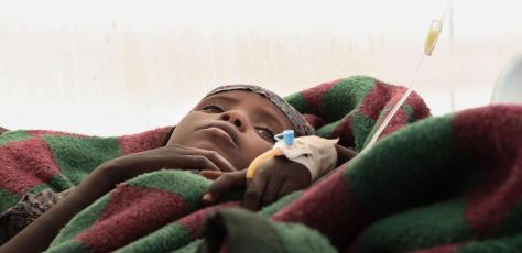 A child recovers from cholera at a UNICEF treatment center in Ethiopia's Oromia Region.