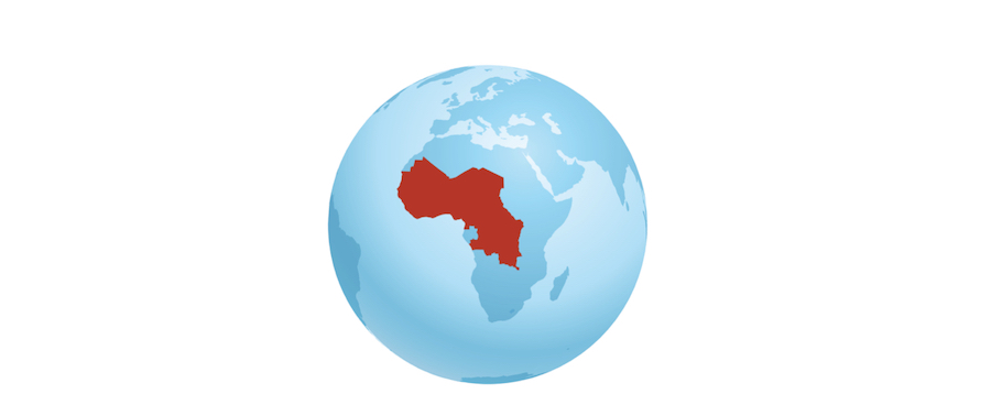 A map of UNICEF's reach in West and Central Africa region. A map of UNICEF's reach in West and Central Africa.