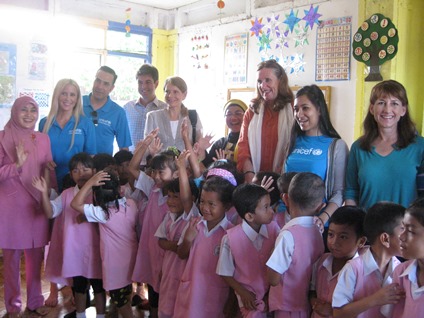 U.S. Fund for UNICEF supporters visiting a school in Banda Aceh, Indonesia