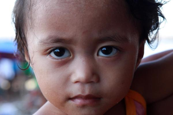 A child displaced by super typhoon Haiyan